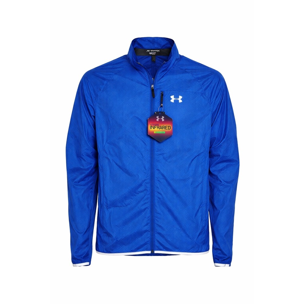NWT Under Armour Cold‎ Gear Running Jacket Fitted Blue Reflective